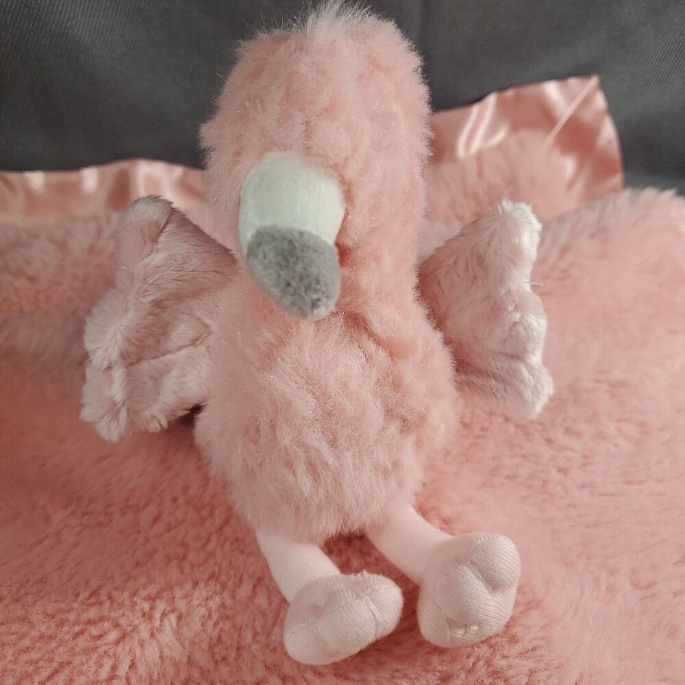 Cloud Island OS Flamingo Security Blanket Baby Pink Satin Lovey SWBP21013 Plush